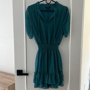 Teal ruffle dress, size L